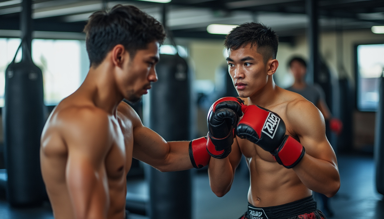 Débutant en MMA lors de son premier cours, apprenant les bases sur le tatami
